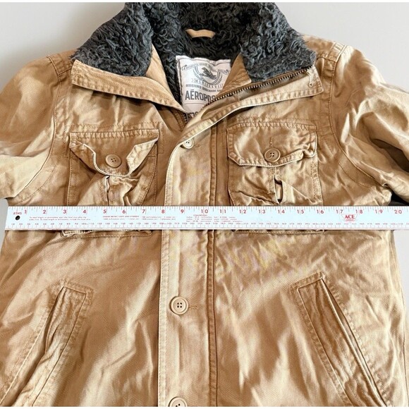 Vtg Y2K Abercrombie Fitch Adirondack Jacket Size S Brown Faux Fur Lined - Picture 9 of 14